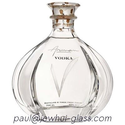 Chất lượng  Arman Vodka Brandy Glass Bottle Round Shaped Alcohol Bottle 1000ML nhà máy sản xuất