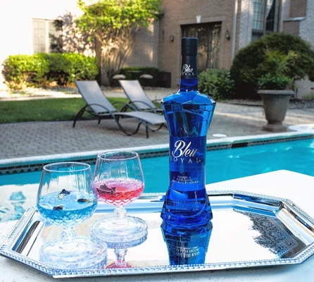 Giá tốt Chai thủy tinh OEM Tequila / In toàn bộ màu xanh lam / In màn hình trực tuyến