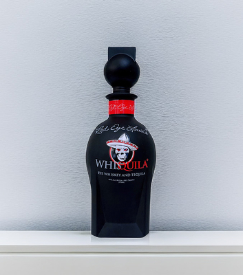 Giá tốt OEM 375ml Chai thủy tinh Tequila/Tráng đen/In màn hình/Nút thủy tinh trực tuyến