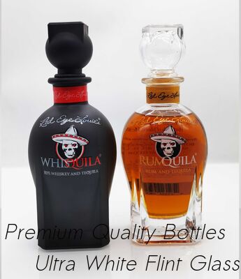 Giá tốt Chai thủy tinh hộp pha trộn 375ml cho Rượu rum và Whiskey Chai thủy tinh Vodka trực tuyến
