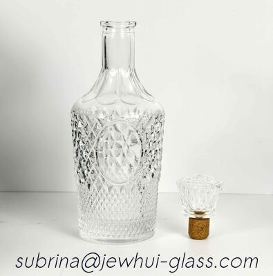 Giá tốt Nút pha lê Chai rượu Brandy Bình đựng rượu bằng thủy tinh Chai thủy tinh Mạ điện vàng trực tuyến