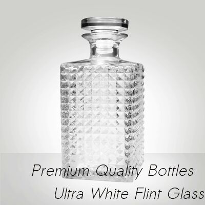 Giá tốt Bình Rượu Cắt Kim Cương Super Flint, XO, Brandy, Vodka, Rượu Gin, Rum, Tequila, Whisky, Brandy, Chai Rượu Tinh Thần Bằng Kính Với Nút Bằng Kính Đặc trực tuyến