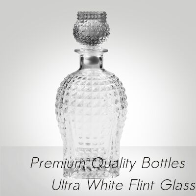 Giá tốt Bình Rượu Cắt Kim Cương Super Flint, XO, Brandy, Vodka, Rượu Gin, Rum, Tequila, Whisky, Brandy, Chai Rượu Tinh Thần Bằng Kính Với Nút Bằng Kính Đặc trực tuyến