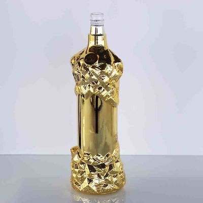 Giá tốt Vodka Bourbon Chai rượu mạnh sang trọng Chai rượu đá lửa vàng độc đáo trực tuyến