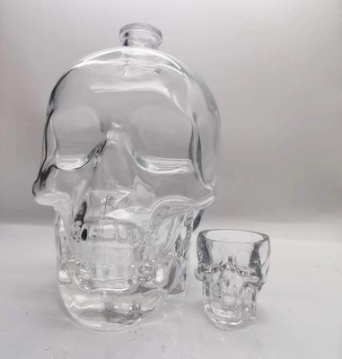 Giá tốt Chai rượu whisky hình đầu lâu 1000ml/1500ml/1750ml/Bình thủy tinh đựng rượu whisky trực tuyến