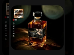 Chai thủy tinh đá lửa OEM có màu đỏ đầy đủ với trang trí in màn hình